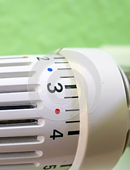 Close-up view of a heater thermostat