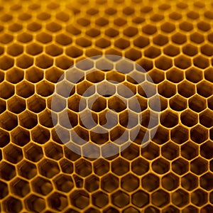Close-up view of a honeycomb, showcasing an array of hexagonal cells made from