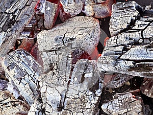 Close up view of hot coal