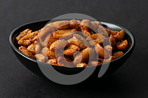 Hot Spicy Peanuts in a Bowl