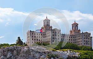 Close up view of Hotel Nacional de Cuba in Havana City