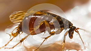 Close-up View of a Housefly on a Textured Surface