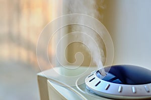 Close-up view of the humidifier working in the room