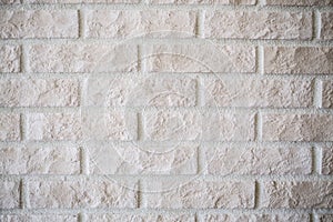 Close up view of imitation bricks wall in