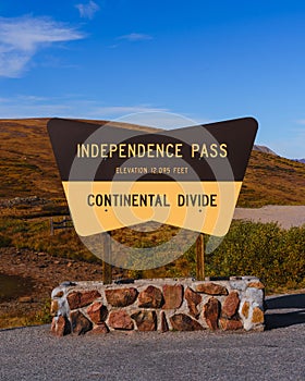 Close up view of Independence pass continental