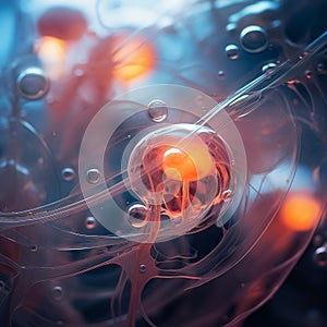 a close up view of the inside of a cell