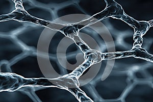 Close-up view of interconnected cellular structures showcasing intricate network patterns in a scientific