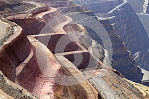 Close up view of layes of the gold mine Kalgoorlie