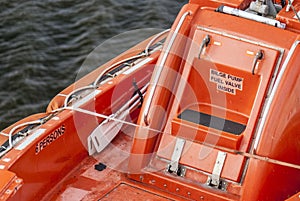 Close up view on a lifeboat...