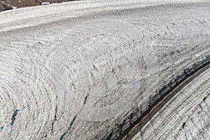 Close up view of the Lowell glacier surface in Kluane National Park, Yukon, Canada