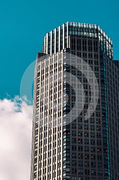 Close-up view of 383 Madison Avenue office building in Midtown Manhattan New York City