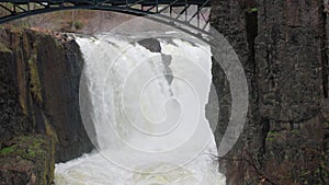 Close-up view of the majestic Paterson Waterfall cascading in New Jersey,