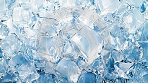 A Close Up View Of Many Ice Cubes