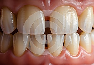 Misaligned teeth close up image