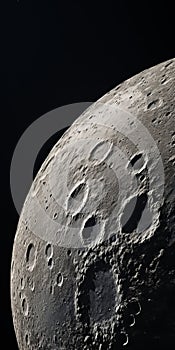 Close-up View Of The Moon: Photorealistic Renderings With Precisionist Style