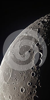 Close-up View Of The Moon Through A Telescope