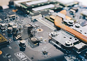 Close-up View Motherboard