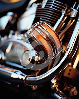 Close Up View of Motorcycle Engine