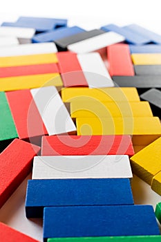 close up view of multicolored quadrangular