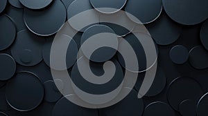 A close-up view of multiple black circles on a dark background, possibly representing coal, rocks or other objects