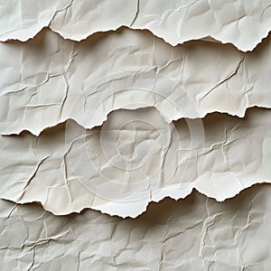 Textured Crumpled Paper Layers Off White Background