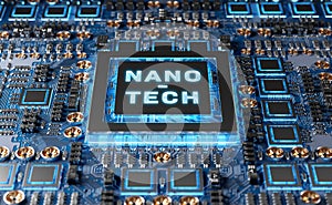 Close-up view on a nanotechnology electronic system