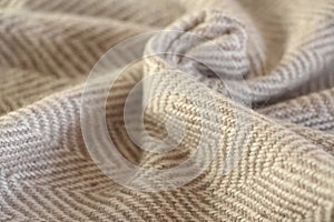 Close up view of natural nepalese cashmere fabric.