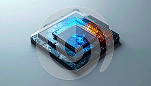 Futuristic AI Processor Core Glowing with Data