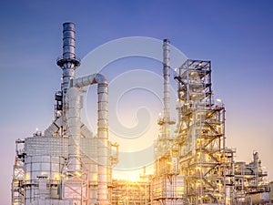 Close-up view Oil and gas industrial refinery zone,Detail of equipment oil pipeline steel with valve from large oil storage tank a