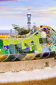 Close up view of Park Guell