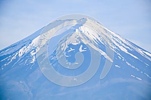 Close up view of the peak of Fuji mountain