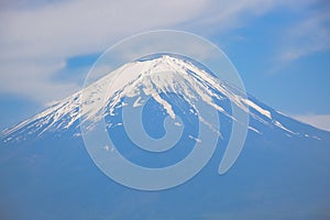 Close up view of the peak of Fuji mountain