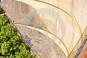Close-up view of pertusillo dam inside val d`agri, basilicata