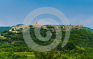 Close up view of the picturesque town of Buzet in Croatia