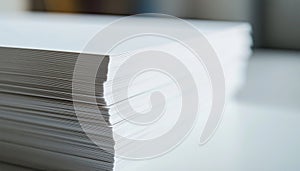 Close-Up View Of A Pile Of Documents On A White Background