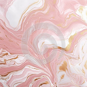 Close-up view of pink and white marble, with colors blending together in an artistic way. This unique pattern is