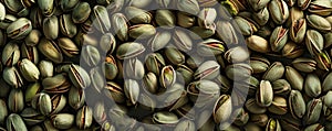 Close-up view of pistachios in bulk