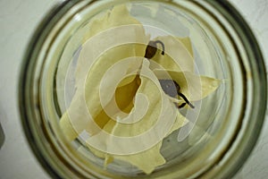 Close up view of poppadum fry