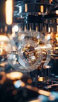 Close up view of qubits in a quantum circuit a realistic representation of quantum computing