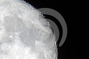 Close up view of real Moon Lunar surface photo