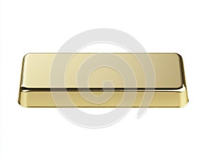 Rectangular Gold Bar on White Background