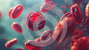 The microscopic red cells.AI generated image photo