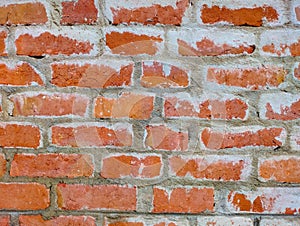 Close-Up View of a Red Brick Wall