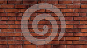 Red brick wall texture in sunlit environment. AI image