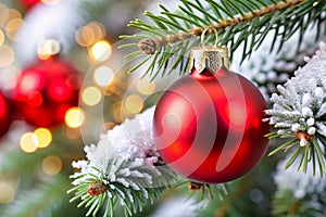 Close up view of the Red Christmas ornament photo