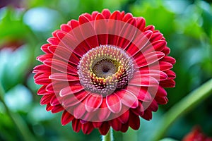 Close up view of the red daisy photo