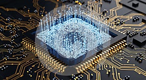 Microchip brain powering digital data processing