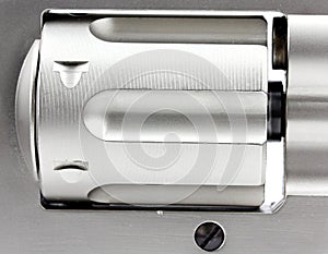 Close up view of revolver's drum