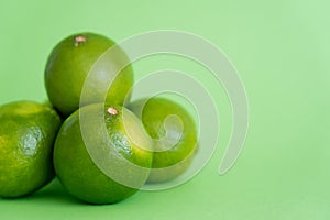 Close up view of ripe limes