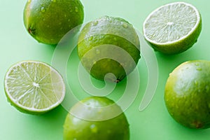 Close up view of ripe limes